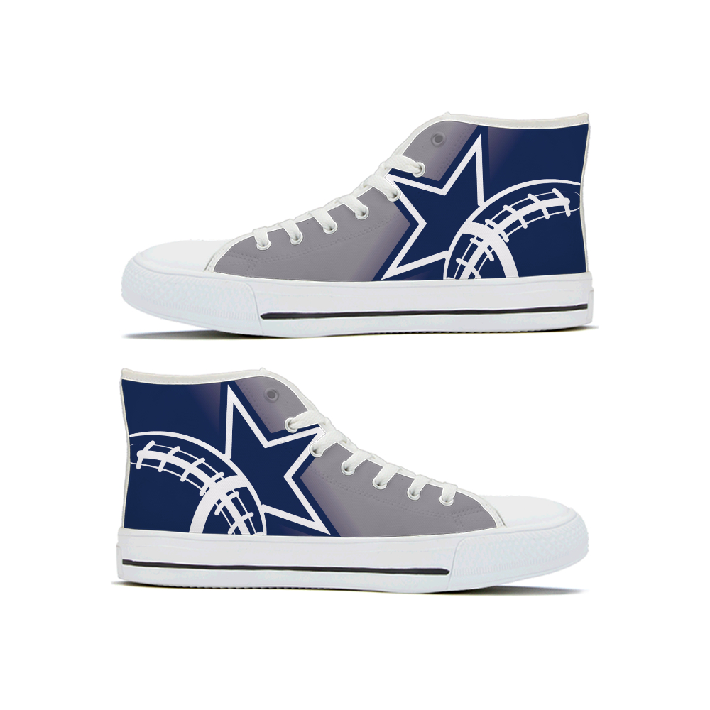 Women's Dallas Cowboys High Top Canvas Sneakers 001